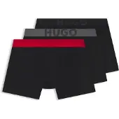 HUGO Boxers cinzento escuro / vermelho / preto