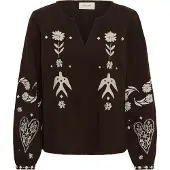 Cream Blusa 'Patulie' aqua / mocha / branco