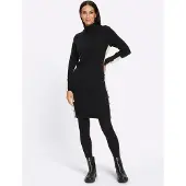 HEINE Vestido de malha bege / preto