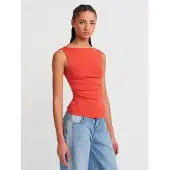 Dilvin Blusa 'Blusen' vermelho ferrugem
