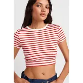 Dilvin Blusa 'Blusen' vermelho / branco