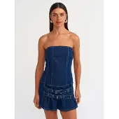 Dilvin Vestido azul ganga