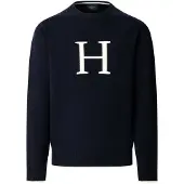 Hackett para homem. HM7000266 Camisola Icon Kt Crew azul-marinho (M), Casual, Lã, Clássico