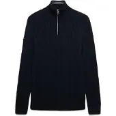 Superdry para homem. M6110731A Suéter Preppy Cotton Cable marinho (L), Casual, Algodão