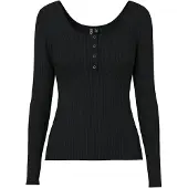 Pieces camisolas PCKITTE LS TOP mulheres - Preto - EU XL