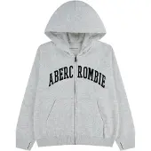 Abercrombie & Fitch Casaco em moletão acinzentado / preto