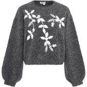 IZIA Pullover cinzento escuro / branco