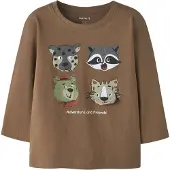 Name it Camisola 'NMMREXO' creme / castanho / grafite / oliveira