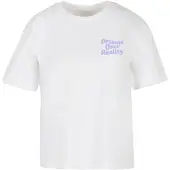Miss Tee Camisa 'Dreams Over Reality' índigo / branco