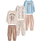 Next Pijama ecru / areia / azul claro / castanho
