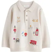 Next Pullover ecru / caril / cinzento / vermelho