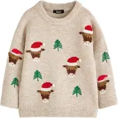Next Pullover ecru / vermelho vivo / branco