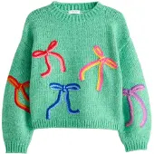 Next Pullover 'Santa Letter' azul / verde claro / laranja / vermelho
