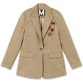 Lola Casademunt Blazer bege escuro / castanho / fúcsia / preto