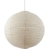 LINDBY Candeeiro suspenso Autumn, bege, Ø 60 cm, linho, bola