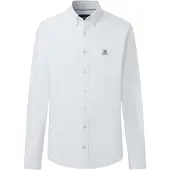 Hackett London para homem. HM3010910 Camisa Heritage Ess Solid Oxford Branca (S), Branco, Casual, Algodão, Clássico, Manga comprida