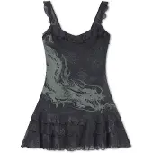 Ed Hardy Vestido mistura de cores / preto
