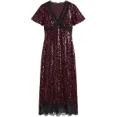 Friends Like These Vestido de festa vermelho vinho / preto