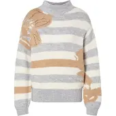 Monari Pullover castanho / acinzentado / branco