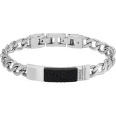 Fossil Pulseira 'Machine' preto / prata