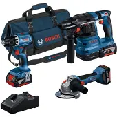 Bosch Kit De Ferramentas Elétricas Gsr18v-45+gws18v-8+gbh18v-22+3x4.0ah+b