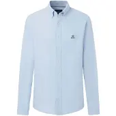 Hackett London para homem. HM3010910 Camisa Heritage Ess Solid Ox azul (M), Casual, Algodão, Manga comprida