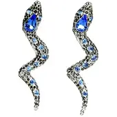 Addicted Brincos 'Moire orecchini serpente blue' azul / antracite