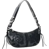 Desigual , Bolsa bordada média, Mulher, Poliuretano, Preto, U