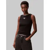 Calvin Klein Jeans Top 'Tank' preto / branco