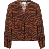 s.Oliver Blusa castanho escuro / tangerina