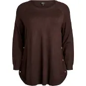 Zizzi Pullover 'CARRIE' chocolate