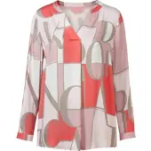 HEINE Blusa taupe / coral / cor-de-rosa / branco