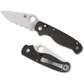 Spyderco Navalha ButtonUp Carbon Fiber, faca serrilhada