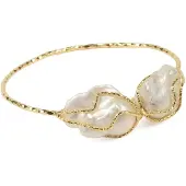 Addicted Pulseira 'Perla Barocca bracciale' ouro / branco natural