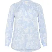 KAFFE CURVE Blusa 'Bella' azul céu / branco