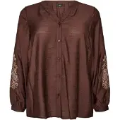 Zizzi Blusa 'CAJANICE' castanho