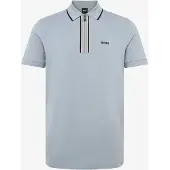 BOSS para homem. 50555698 Polo com zíper Philix GOC cinza (M), Casual, Algodão, Manga curta