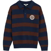 We fashion Pullover navy / castanho escuro / branco