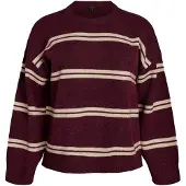 Zizzi Pullover 'VISTA' ecru / borgonha