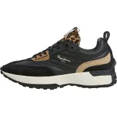 Pepe Jeans para mulher. PLS600067 Sapatilhas de pele Lucky Fierce pretas (36), Couro, Preto, 3 a 5cm, Cordão, Casual