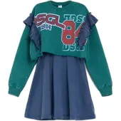 Desigual Vestido verde / mistura de cores