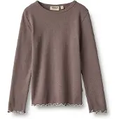 Wheat Camisola 'Elsie' chocolate / branco