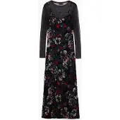 Desigual , Vestido 2 em 1 flocado, PoliÉSter, Preto, XL