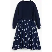Desigual , Vestido 2em1 flores, Azul, 13/14
