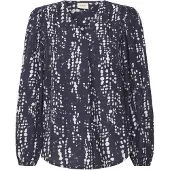 Fransa Blusa 'ARIANA' azul noturno / branco