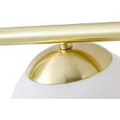 LINDBY Candeeiro suspenso Isamer, opalino/latão, comprimento 130 cm