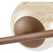 LINDBY Candeeiro suspenso Isamer, castanho-café/âmbar, comprimento 130 cm