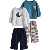 Next Conjuntos navy / azul real / castanho / cinzento claro