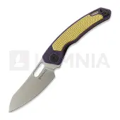 Maxace Navalha Black Mirror S, Purple G-10 & Yellow Aluminum