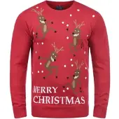 Blend Pullover 'Rudolph' castanho / vermelho / branco